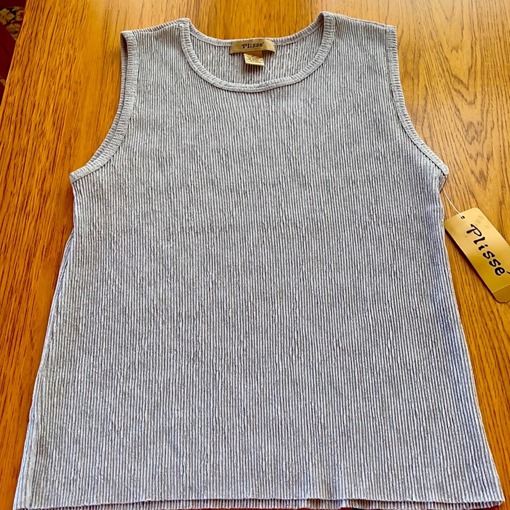Silver Sleeveless Holiday Top NWT Size M